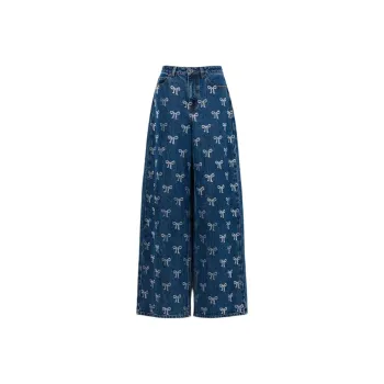 Self portrait Bow Embellished Denim Jeans
