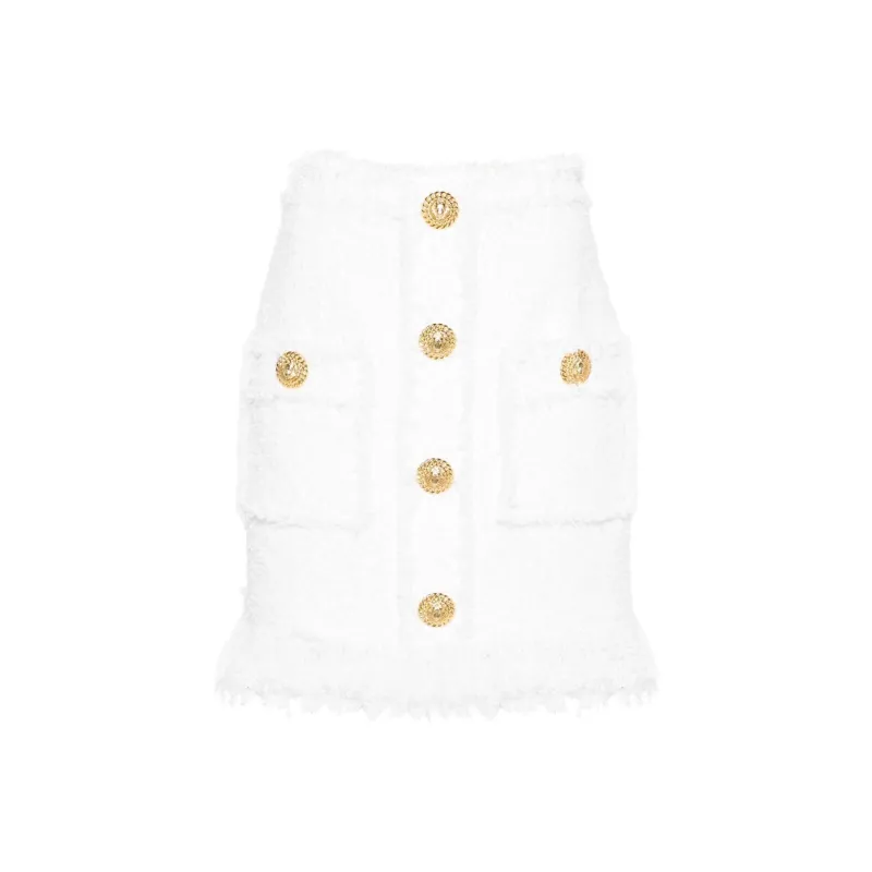 BALMAIN High waist Tweed Miniskirt-0