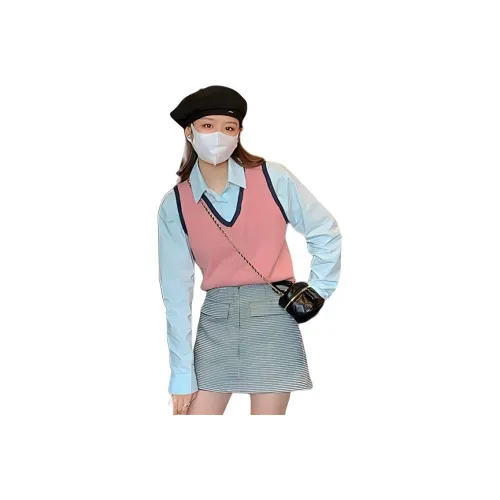 QIANGKOUPAOCAI Casual Short Skirts Women's Houndstooth