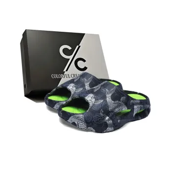 Colorful Creations EVA Quiet Slip Resistant Odor Resistant Abrasion Resistant Slide Slippers Men's Box