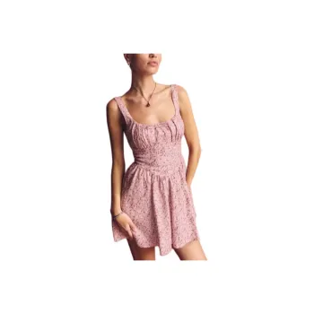 REFORMATION Daria Linen Dress Sleeveless Dress Women's Multicolor