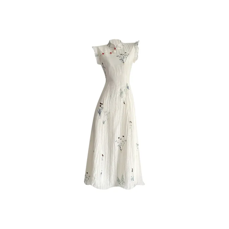 Icicofficial Sleeveless Dress Women's Apricot Dress-0