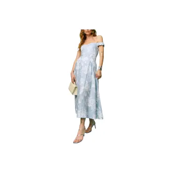 REFORMATION Monet Linen Dress Slip Dress Women's Sky Blue