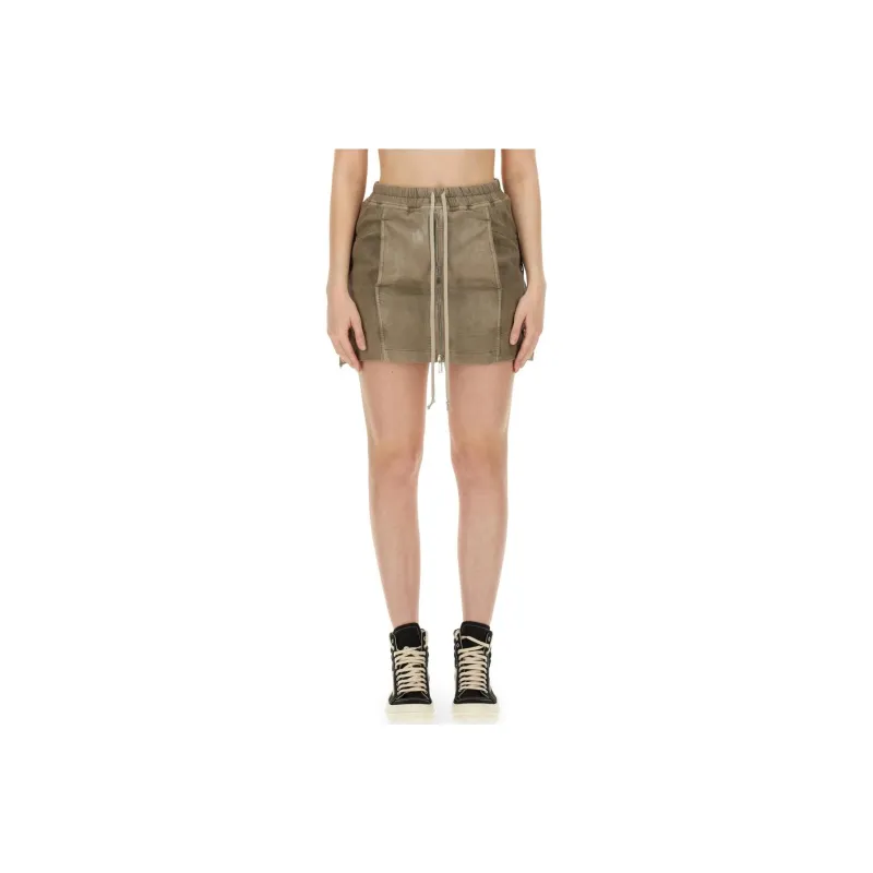 Rick Owens DRKSHDW Lido Drawstring Mini Skirt-0