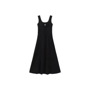 YJ1NGZYZJ Slip Dress Women's Black
