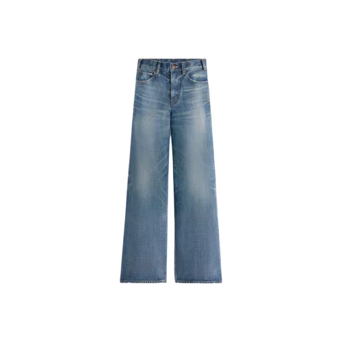 CELINE Flared Surf Jeans In Union Wash Denim