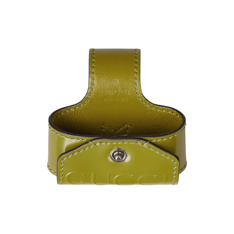 GUCCI Cow Leather Earphone Case Unisex Olive Green-1