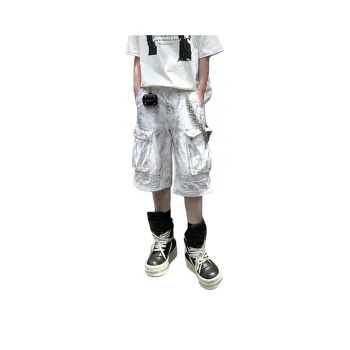 Weles Denim Shorts Unisex White