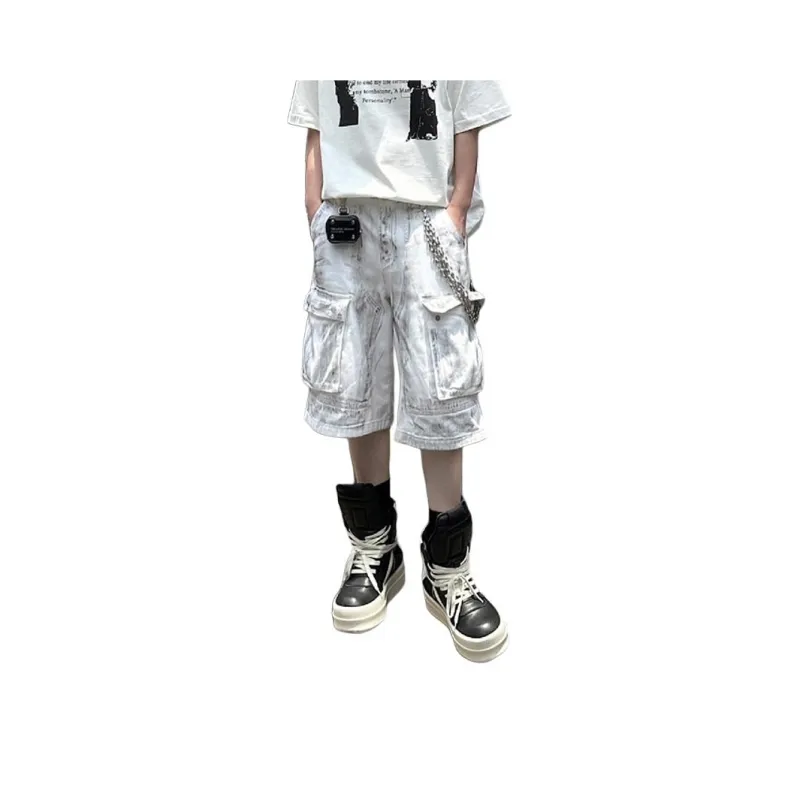 Weles Denim Shorts Unisex White-0