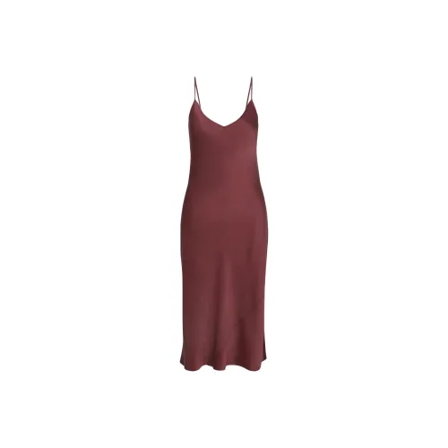 ARITZIA Wilfred Only Slip Satin Midi Dress Slip Dresses Women's Spiced Burgundy