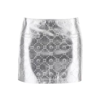 Marine Serre Low-Rise Logo Embossed Mini Skirt