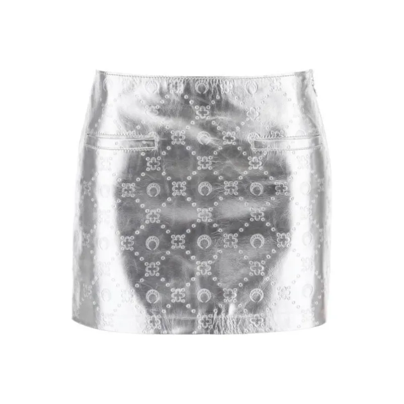 Marine Serre Low-Rise Logo Embossed Mini Skirt-0