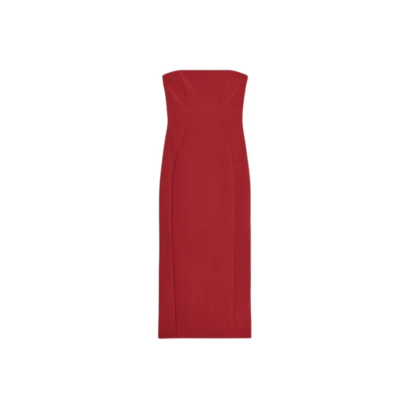 ZARA Sleeveless Dress Women's Dark Red-0