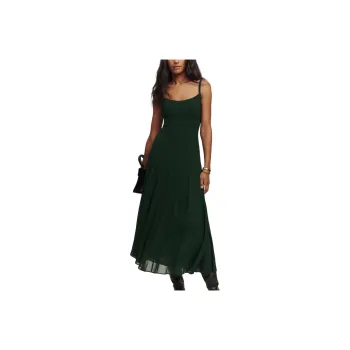 REFORMATION Katalina Dress Slip Dresses Women's Forest Green