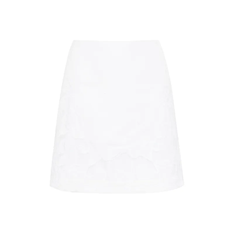 Aje Broderie Anglaise Linen-blend Skirt-0