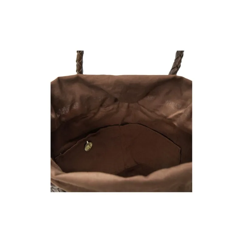 Dragon Diffusion Buffalo Leather Bucket Bag Handbag Women's Brown-7