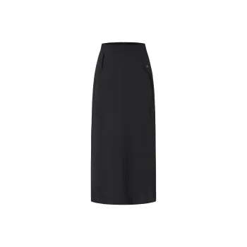 JZ. ANNAKRO Casual Long Skirt Women's Plain Black