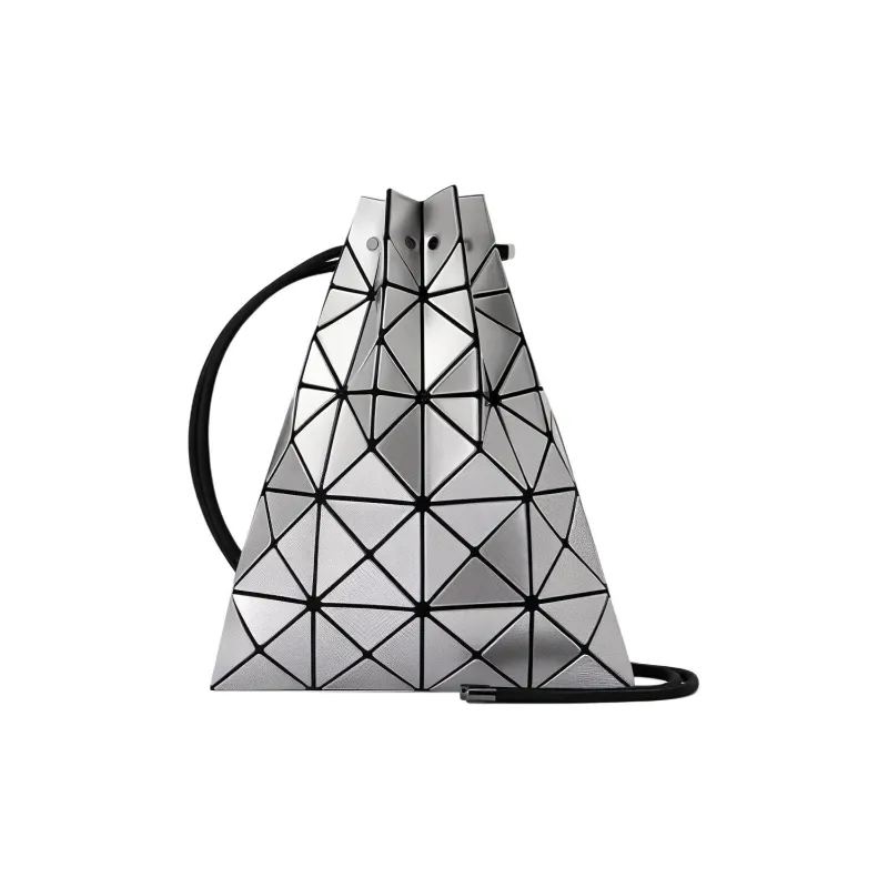 ISSEY MIYAKE PVC Bucket Bag, Shoulder Bag, Crossbody Bag Women's Silver-0