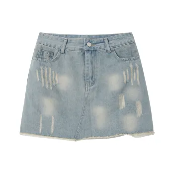 Adeworn Denim Short Skirts Women's Blue