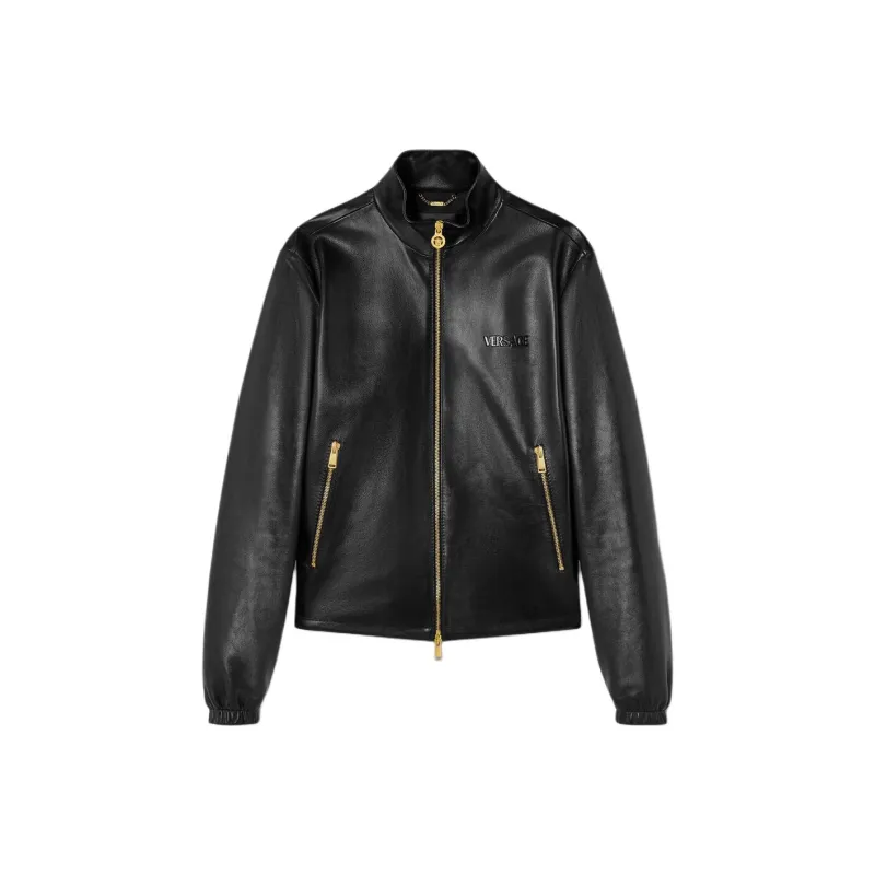 VERSACE Plongé Leather Jacket-0