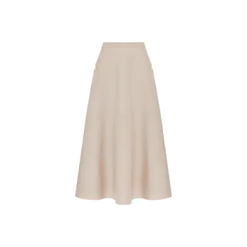 Valentino Logo Plaque High Waist Midi Skirt
