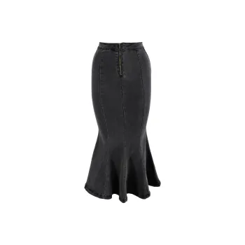 CLOUD SEASON Casual Long Skirts Women's Gray