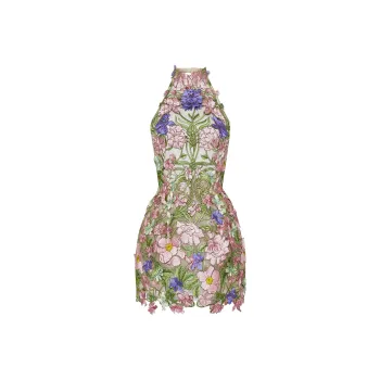 Oscar De La Renta Art Nouveau Threadwork Mini Dress