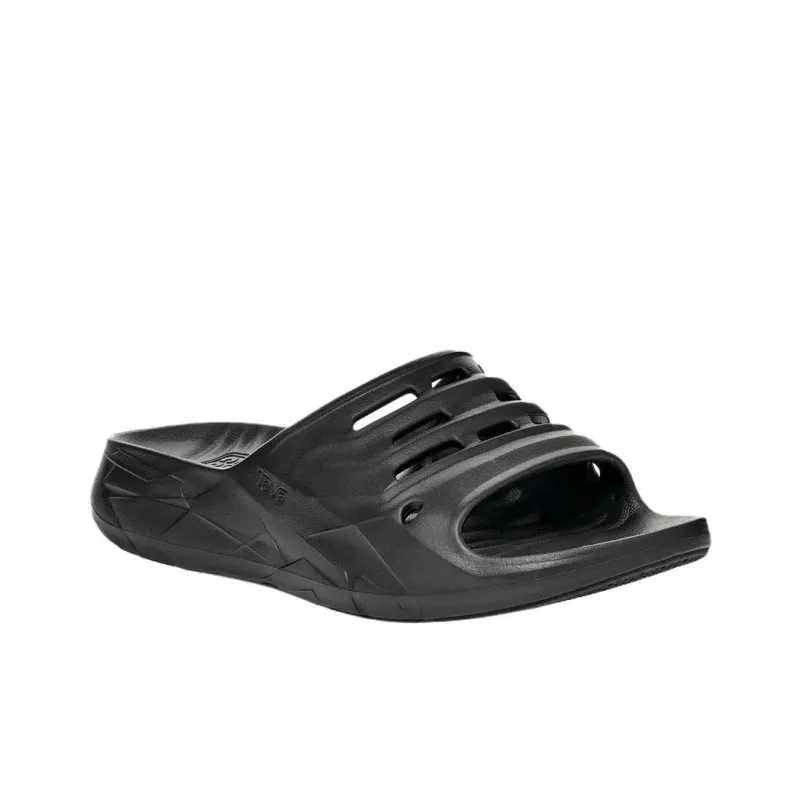 Teva Slip Resistant Abrasion Resistant Slide Slippers Unisex Black-2