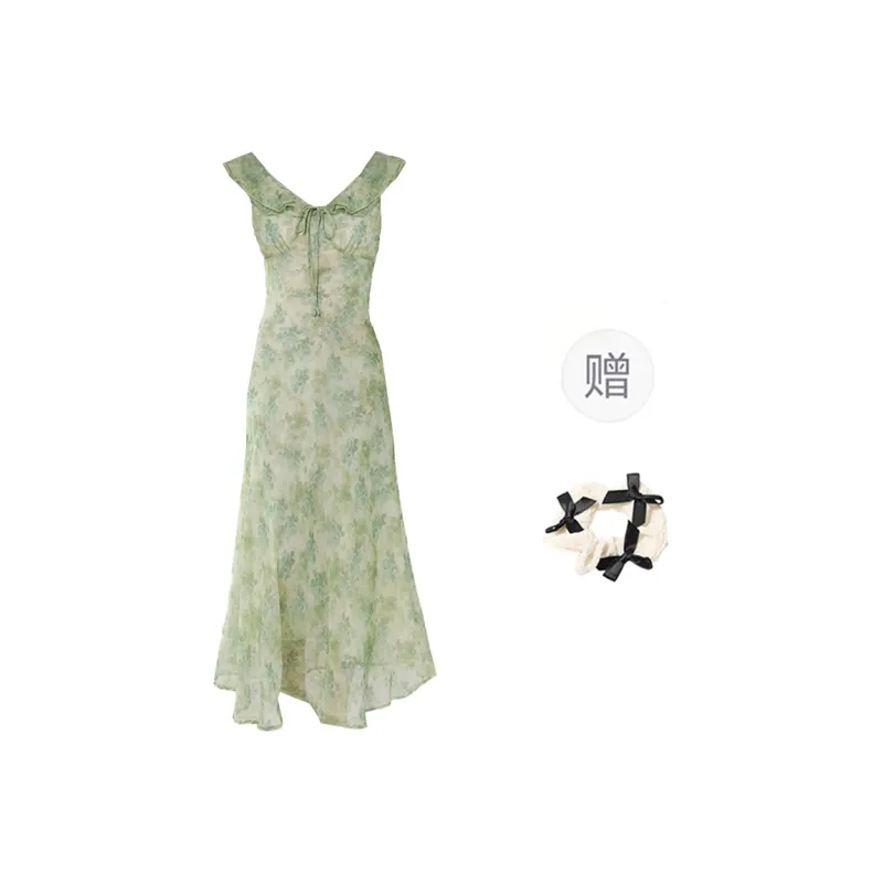 TORIGHT Sleeveless Dress Women's Light Green-0