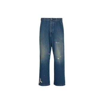 Maison Margiela Paint Splatter Cropped Jeans