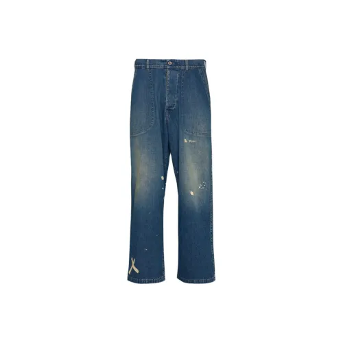 Maison Margiela Paint Splatter Cropped Jeans