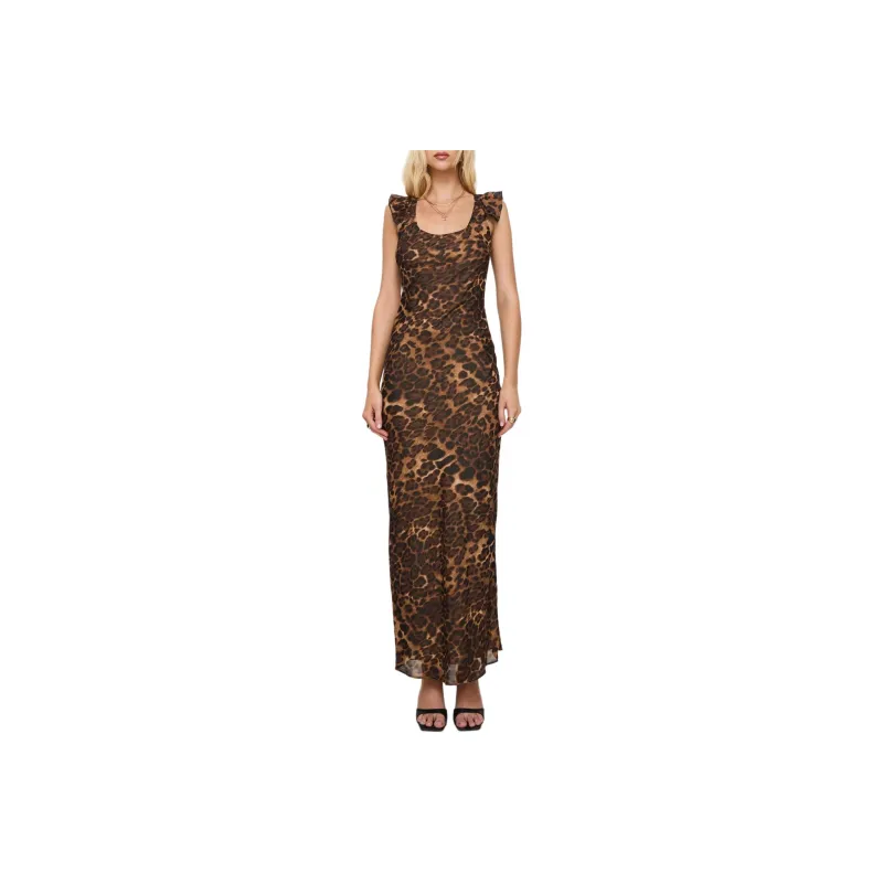 PRINCESS POLLY CHANNELLE MAXI DRESS Slip Dress Women's LEOPARD/Leopard Print-0