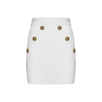 BALMAIN Button Detailed Mini Knitted Skirt