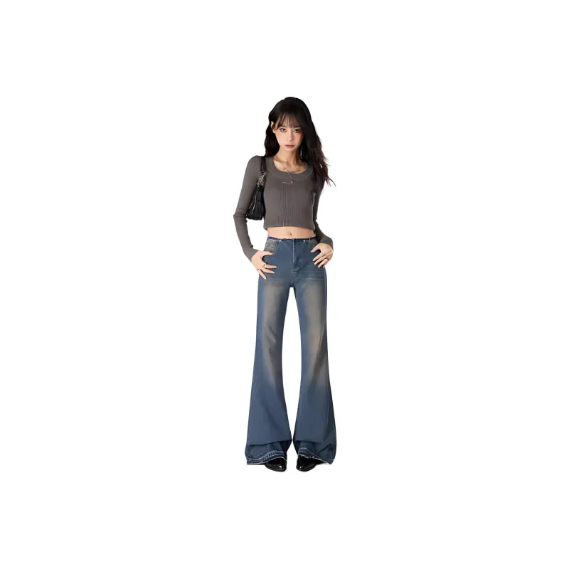 YINLEI Jeans Women's Vintage Blue-0