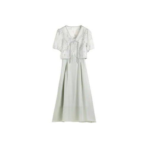 Hang Yi Court Skirt Set Women's Green