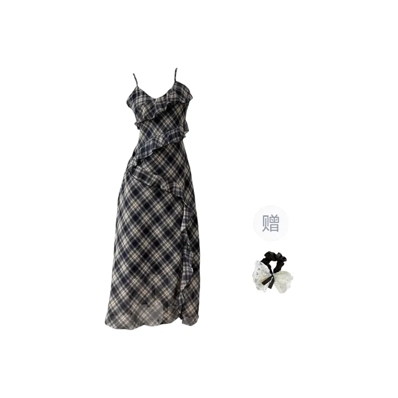 TUSHIFEI Slip Dress Women's Navy Blue-0