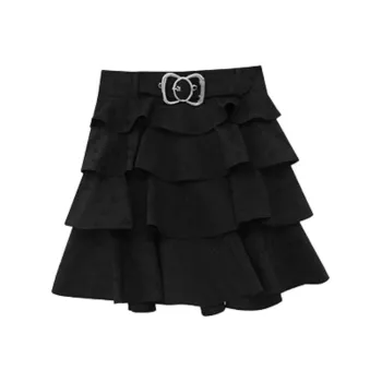 LULUALWAYS Casual Short Skirts Women's Black