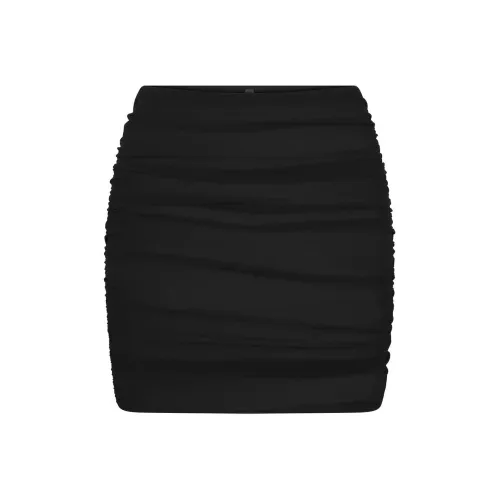 SKIMS SUMMER MESH RUCHED MINI SKIRT Casual Short Skirts Women's ONYX/Onyx