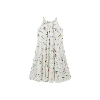 PEACEBIRD Slip Dress Women's White Halter Neck