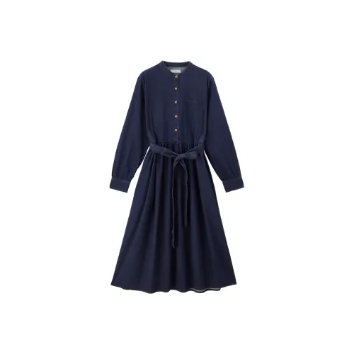 UNIQLO Long Sleeved Dresses Women's 77 Dark Blue