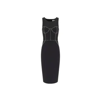 Elisabetta Franchi Contrast Piping Crêpe Sheath Dress