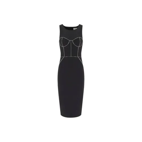 Elisabetta Franchi Contrast Piping Crêpe Sheath Dress