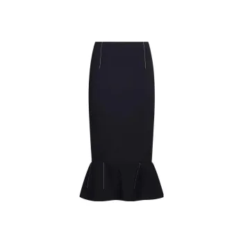 MARNI Cady Sheath Flounce Hem Skirt