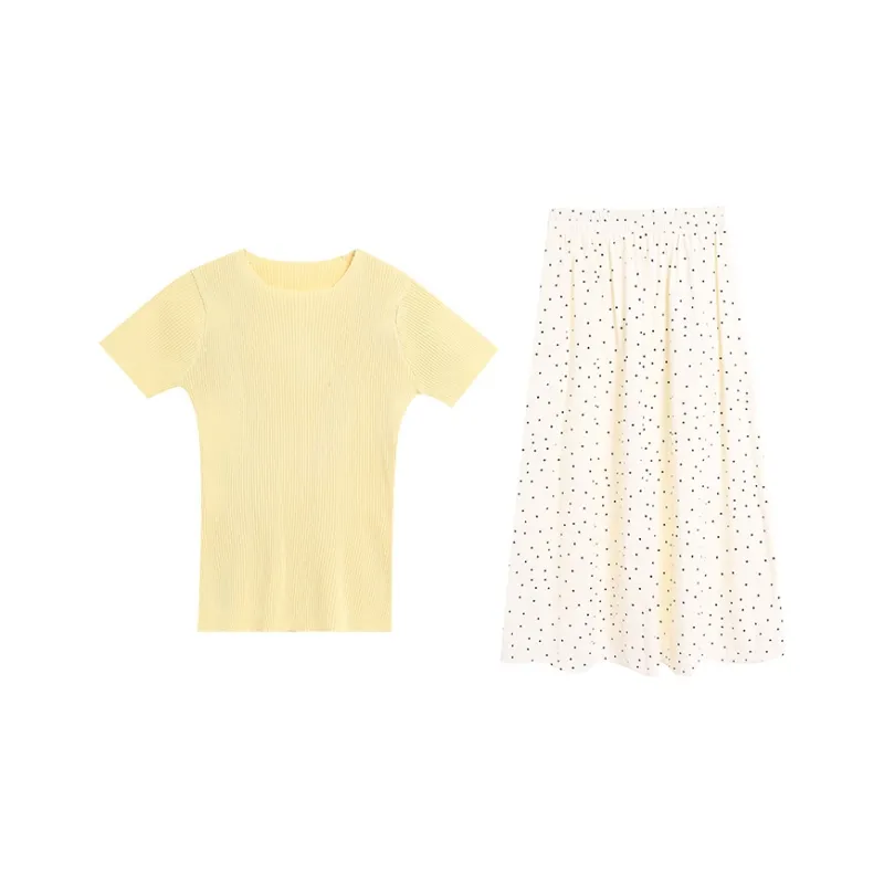 DEDY Two Piece Skirt Sets Women's T Shirt+Skirt-0