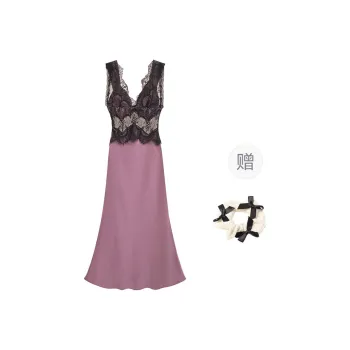 TURN UP Sleeveless Dress Women's Purple+Bowknot Hair Tie Comes With