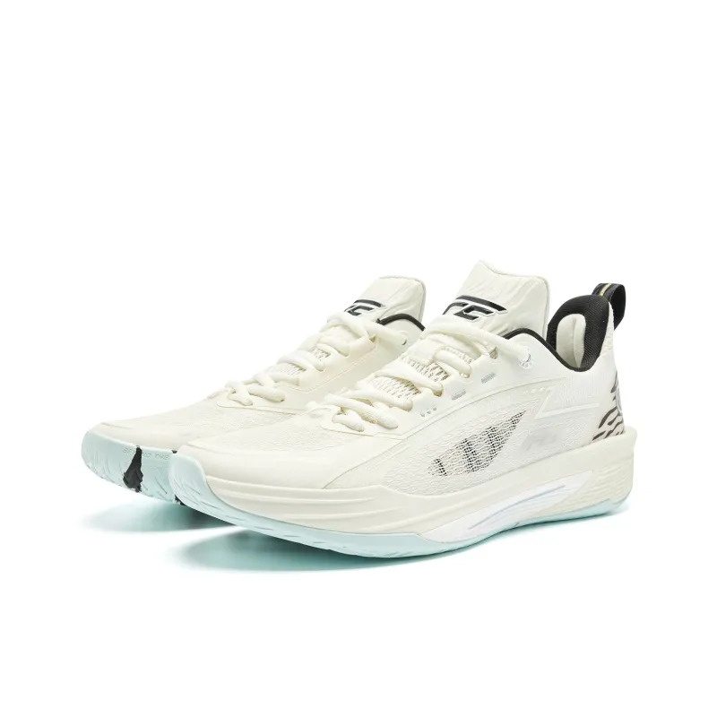 QIAODAN FE3.0 Support Rebound Lightweight Low Top Basketball Shoes Men's Ivory White Black-2