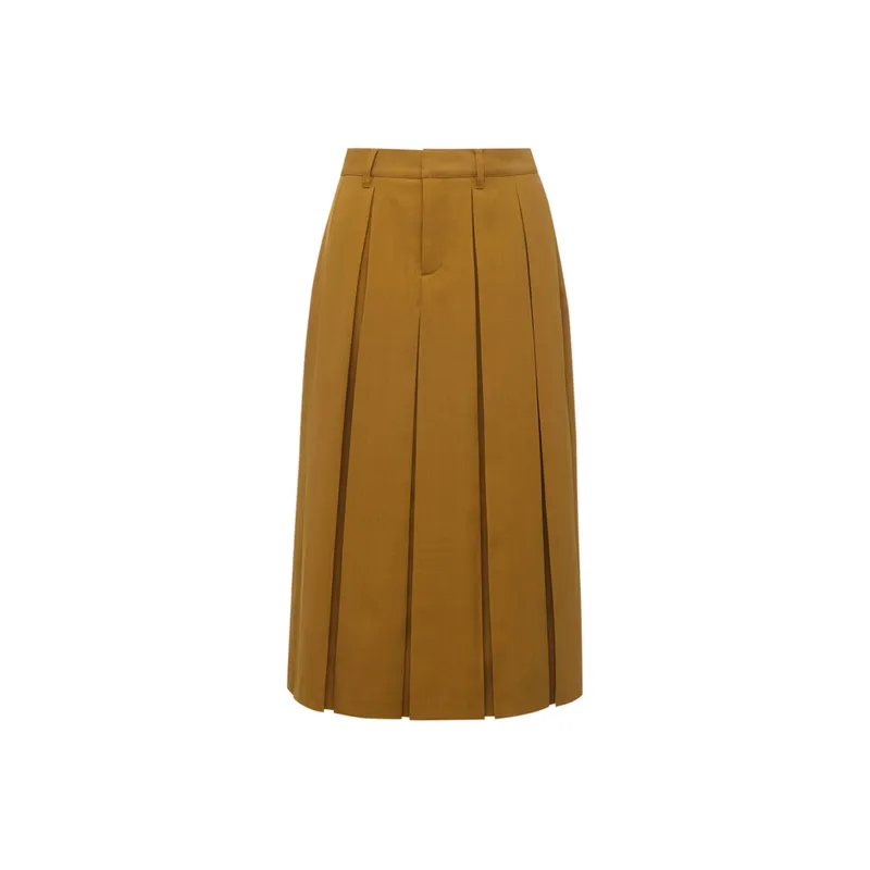 LI NING 1990 Casual Long Skirts Women's Tea Olive Brown-0