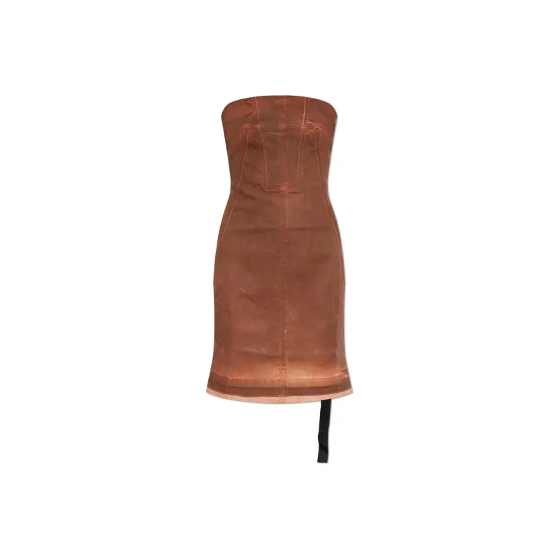 Rick Owens DRKSHDW Strapless Denim Dress-0