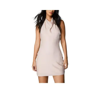 NASTY GAL Hammered Satin Cowl Neck Low Back Mini Dress Sleeveless Dress Women's Rose Gold