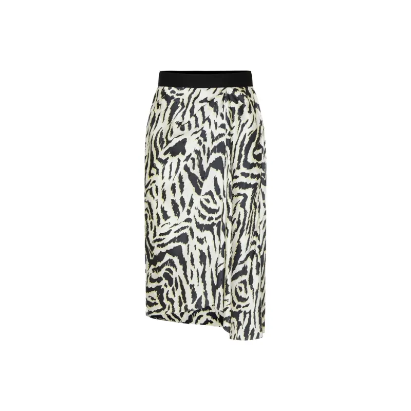 MO&CO Casual Long Skirts Women's Two Tone Tiger Print-0